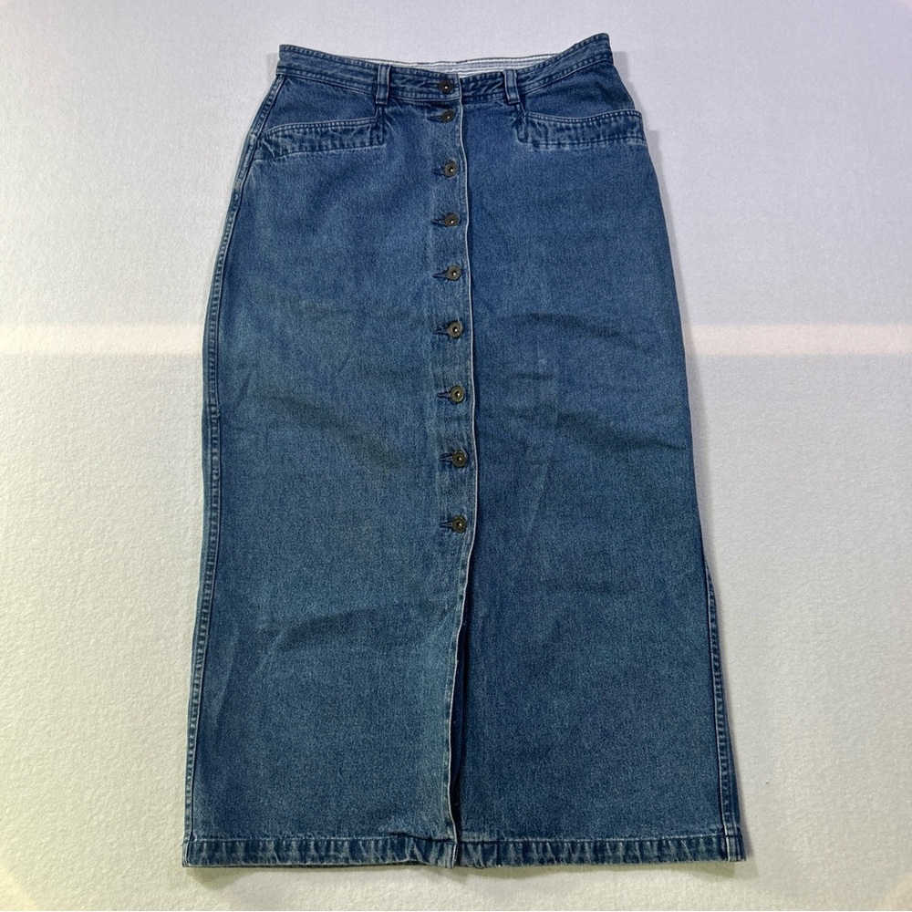 Christopher & Banks Blue Denim Maxi Skirt